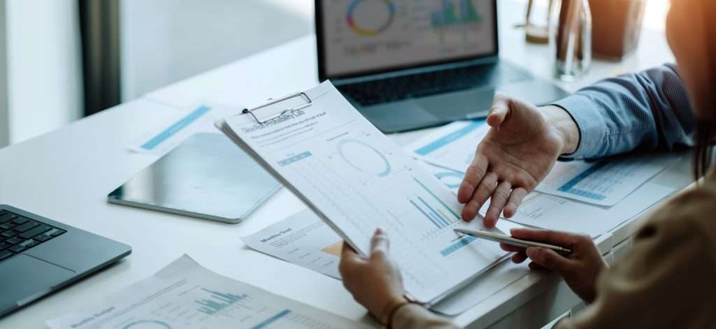 Business People Analyzing Statistics Business Documents, Financial Concept
